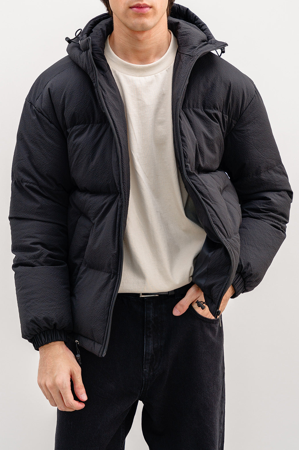 SEERSUCKER PUFFER JACKET