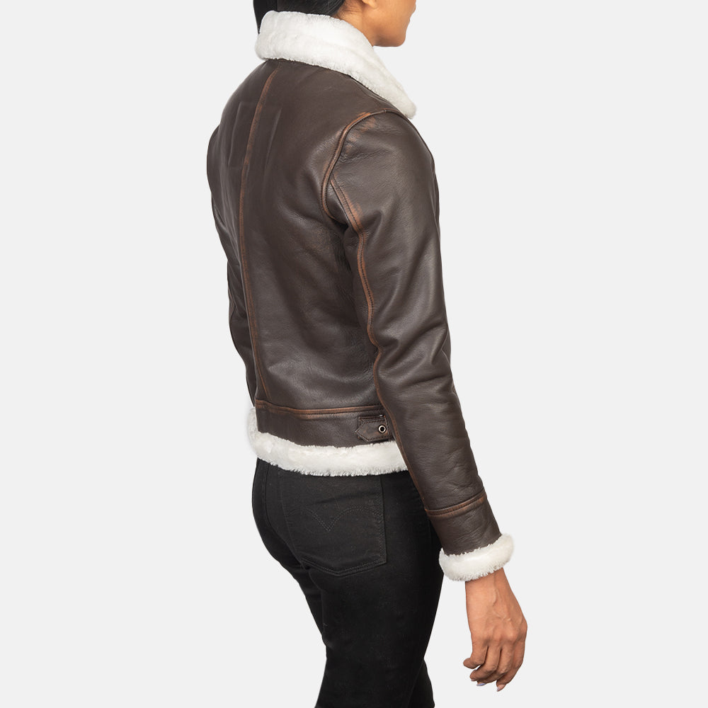 Armanivogue B-3 Classic Brown Leather Bomber Jacket