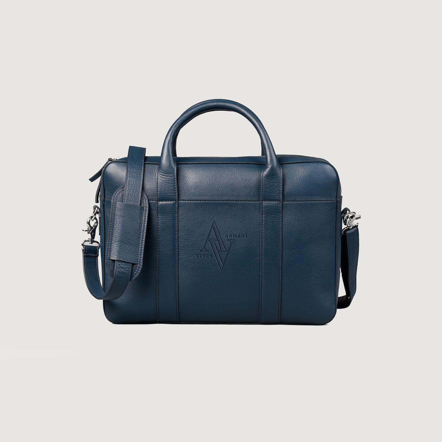 Armanivogue Blue Leather Briefcase