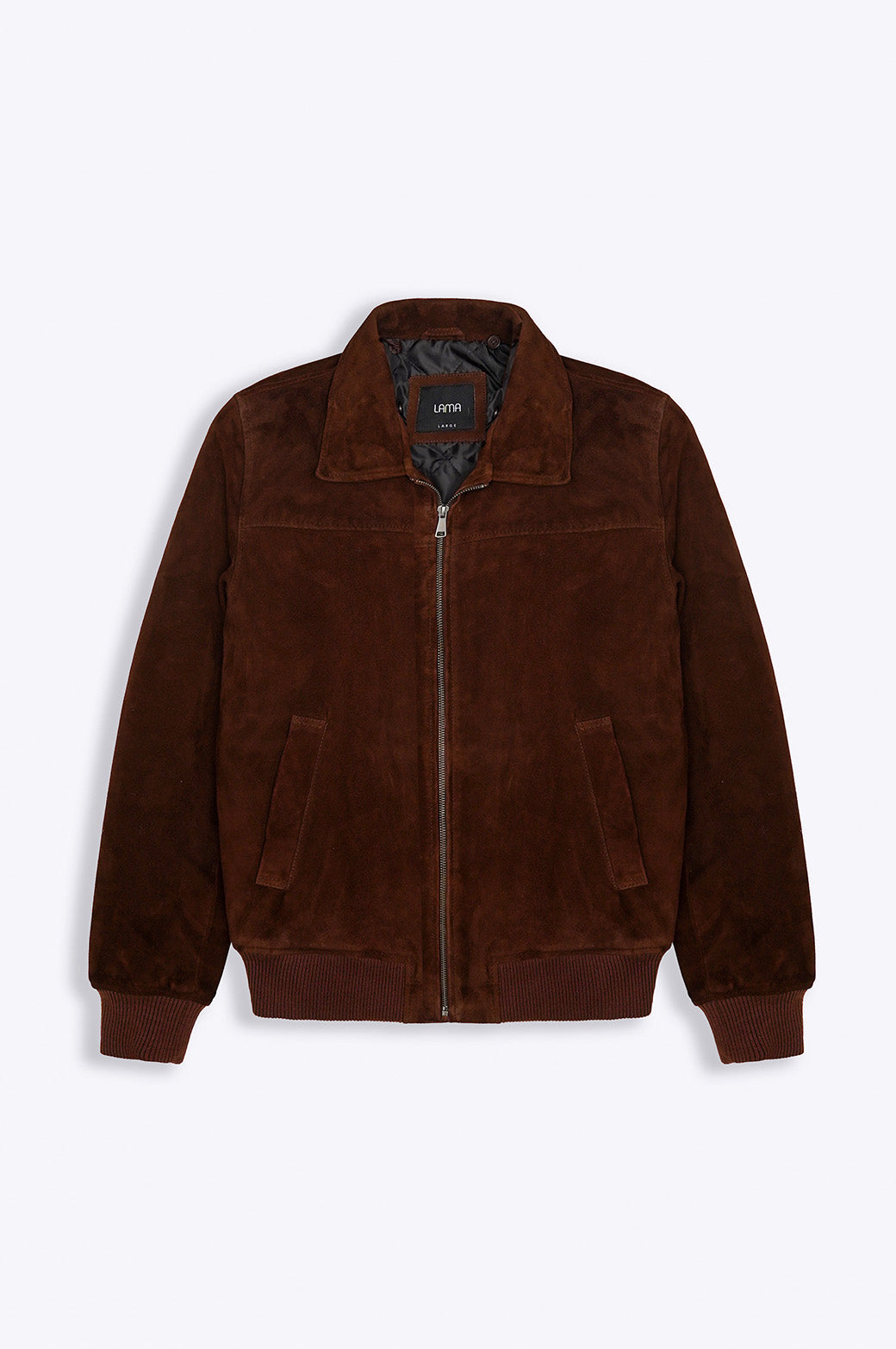 SUEDE JACKET WITH LAMB WOOL COLLAR