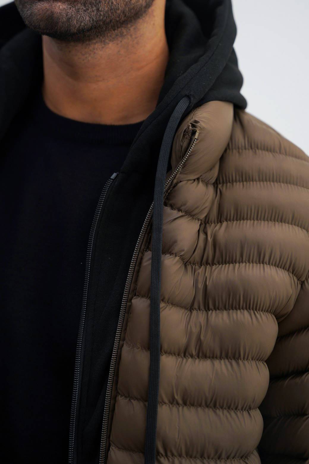 HOODED DOUBLE ZIP PUFFER