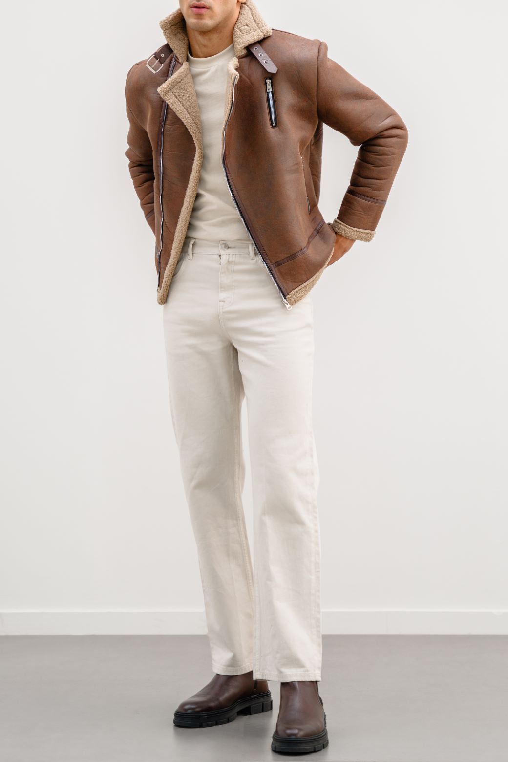 SUEDE SHEARLING JACKET