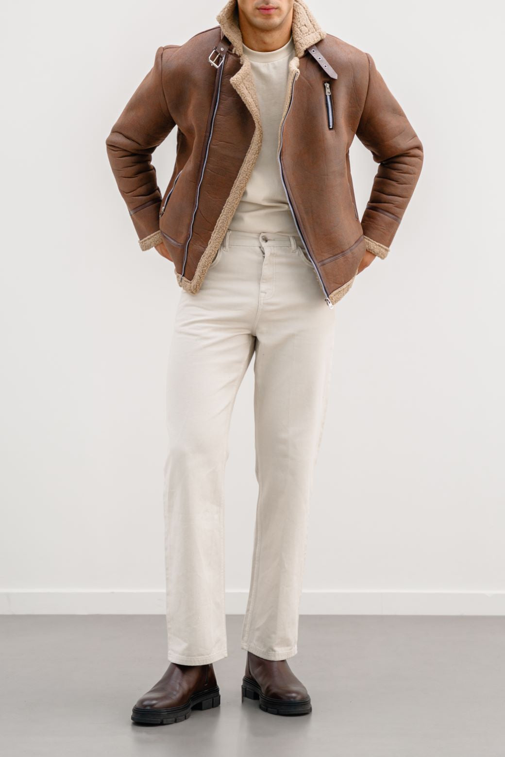 SUEDE SHEARLING JACKET