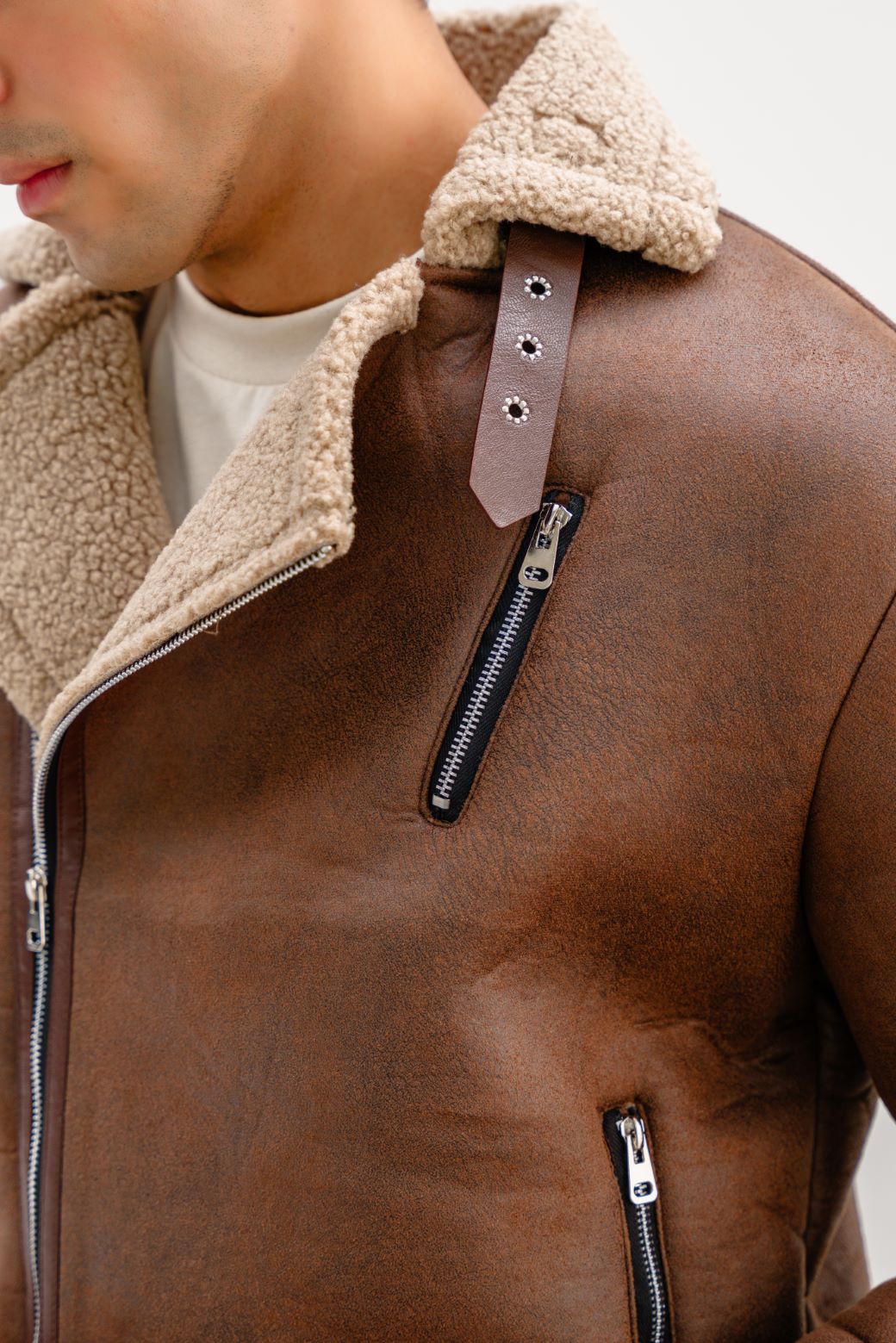 SUEDE SHEARLING JACKET