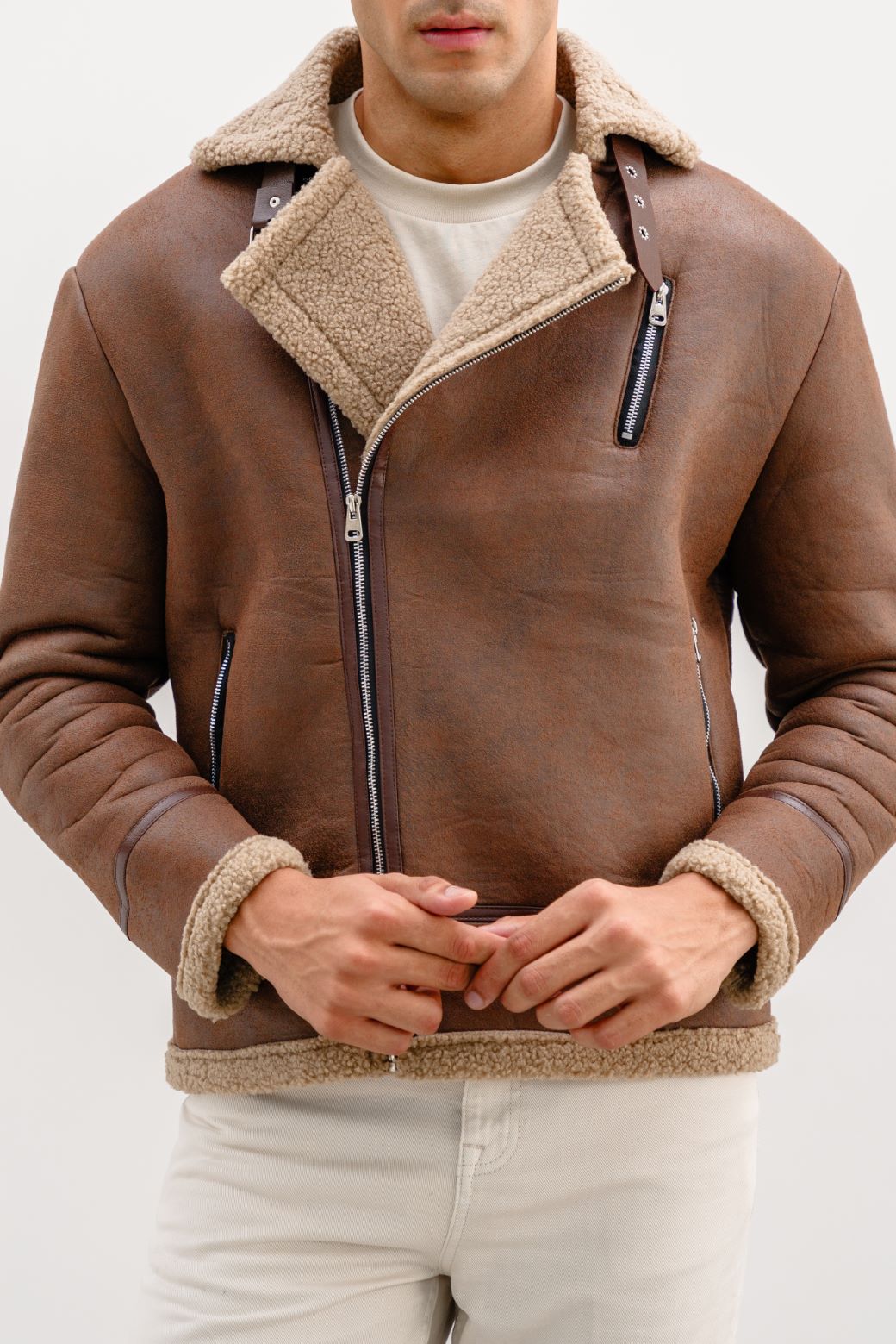 SUEDE SHEARLING JACKET