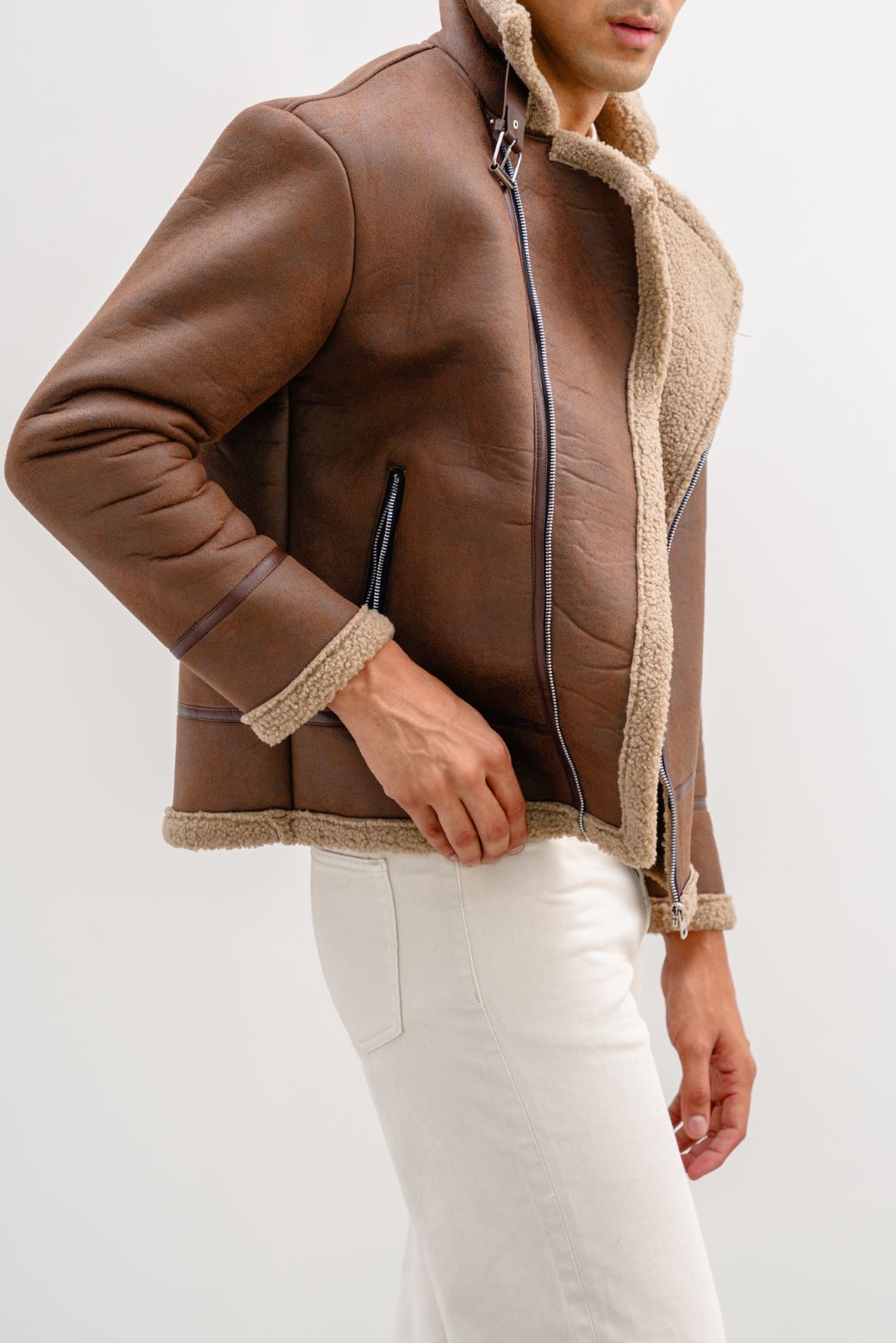 SUEDE SHEARLING JACKET