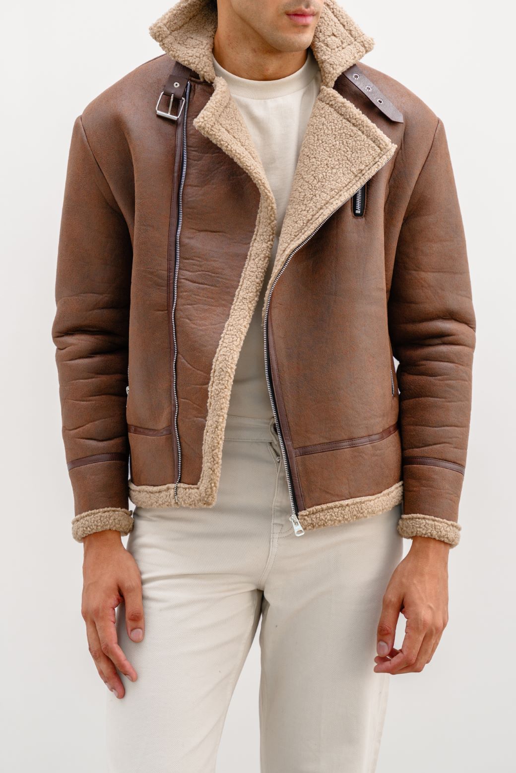 SUEDE SHEARLING JACKET