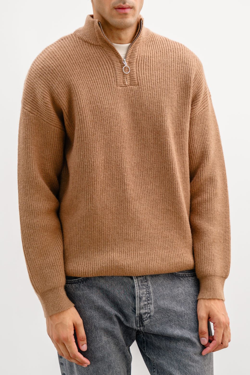 RELAXED MOCKNECK SWEATER
