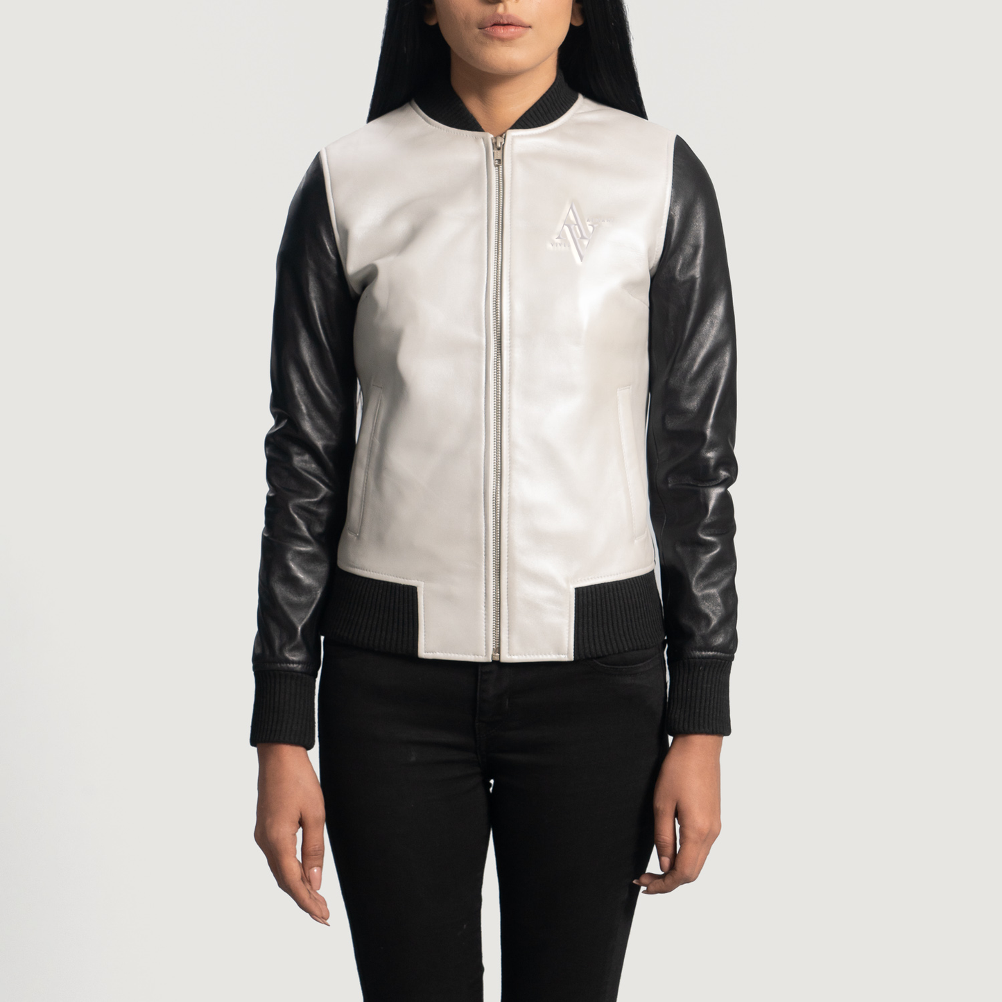 Armanivogue Cole Silver Leather Bomber Jacket
