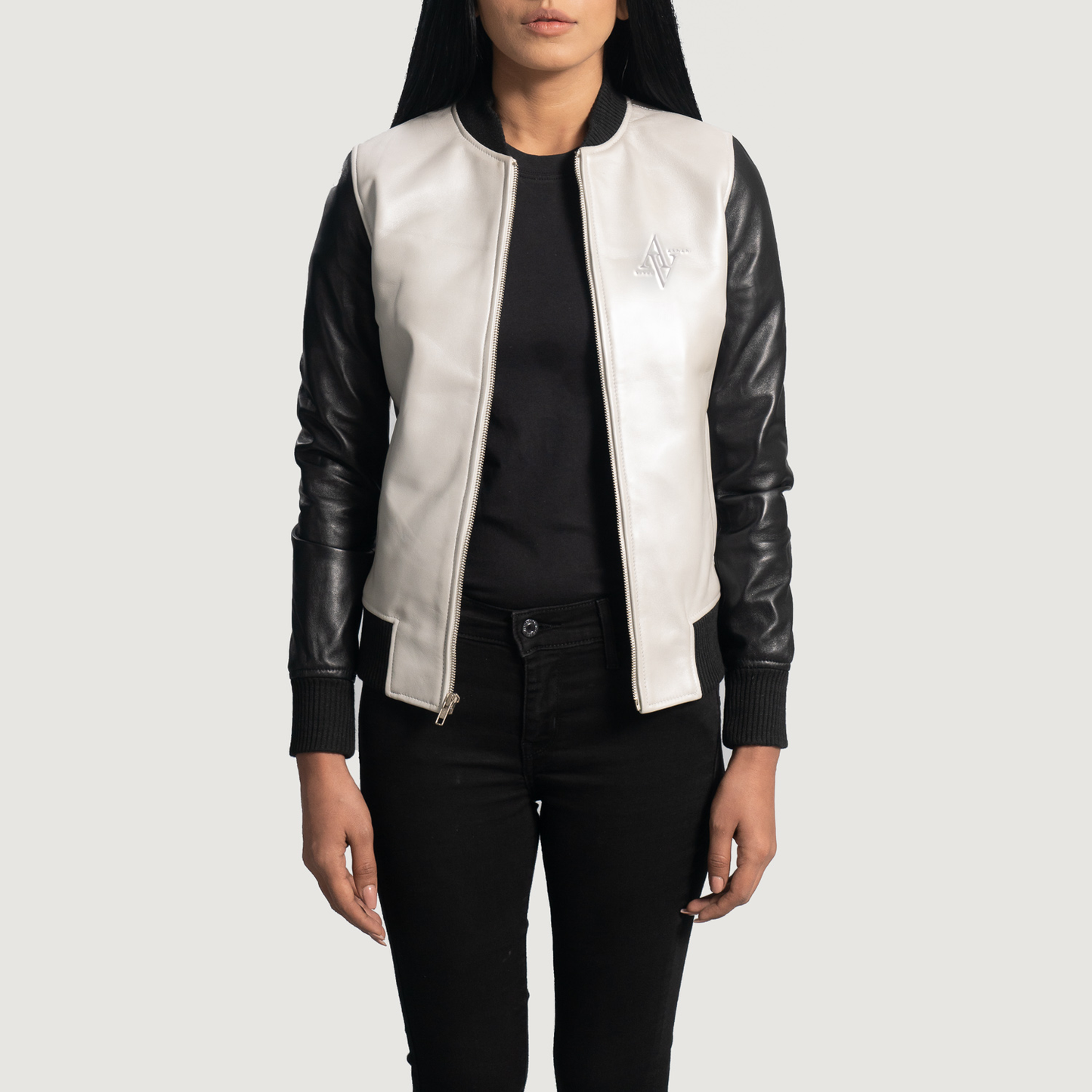 Armanivogue Cole Silver Leather Bomber Jacket