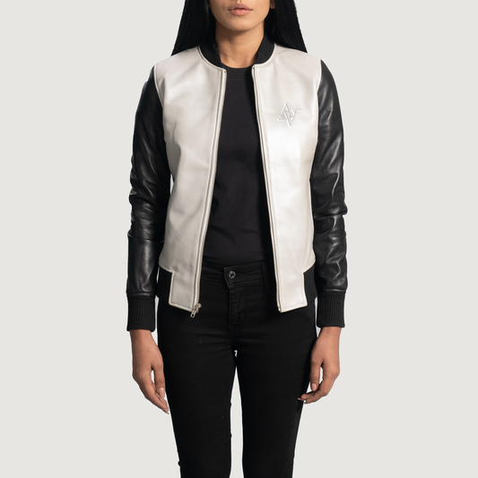 Armanivogue Cole Silver Leather Bomber Jacket