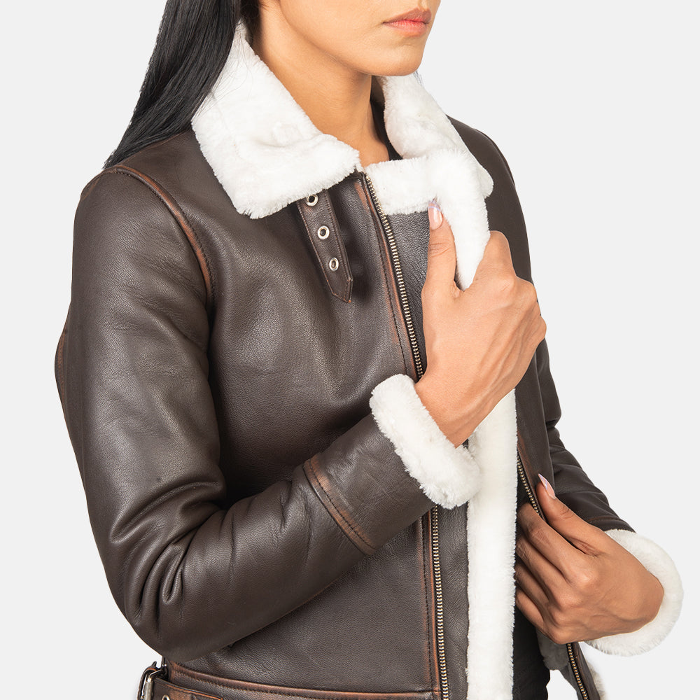 Armanivogue B-3 Classic Brown Leather Bomber Jacket
