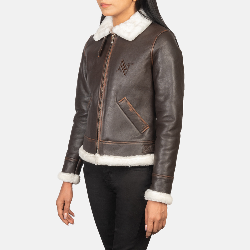 Armanivogue B-3 Classic Brown Leather Bomber Jacket